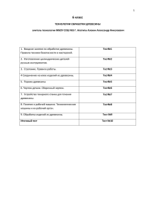 Деревообработка 6 класс. Тестовый контроль.