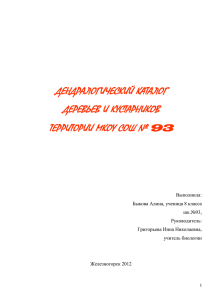 деревьев и кустарников - Школа №93 имени М.М. Царевского