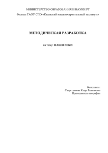 МЕТОДИЧЕСКАЯ РАЗРАБОТКА МИНИСТЕРСТВО ОБРАЗОВАНИЯ И НАУКИ РТ