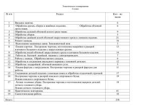 № п/п Раздел Кол – во часов