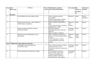 № п/п Дата Т Е М А Кол-во Требования к уровню