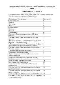 Информация об учебных кабинетах МБОУ СОШ №2 с. Сарыг-Сеп