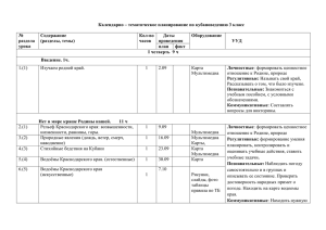 КТП Кубановедение 3кл