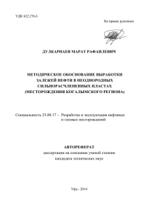 залежей нефти в неоднородных сильнорасчлененных ПЛАСТАХ