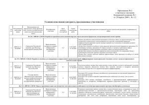 Условия исполнения контракта, предложенные участниками Приложение № 2 к протоколу заседания