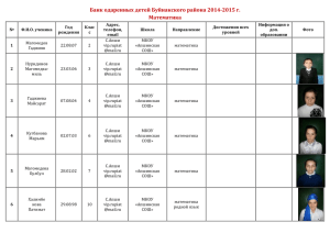 Математика - Буйнакский районный центр развития одарённости