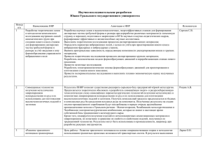 Научно-исследовательские разработки университета