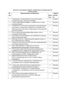 Каталог элективных базовых дисциплин по специальности