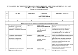 Прикладные научные исследования, выполняемые