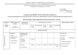 Учебный план МБДОУ на 2013-2014 учебный год