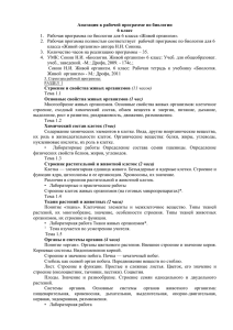 Анатация к рабочей программе по биологии 6 класс