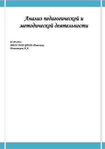 Анализ педагогической и методической деятельности 05.09.2014