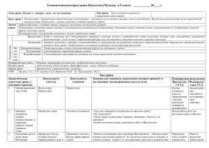 Технологическая карта урока Искусство (Музыка)  в 5 классе  ...