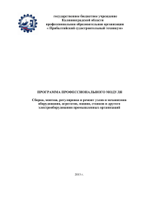 государственное бюджетное учреждение Калининградской области профессиональная образовательная организация