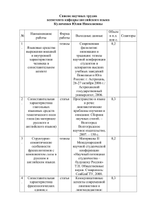 Список научных трудов - Волгоградский государственный