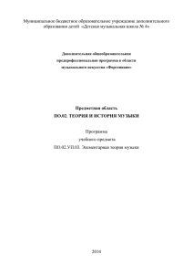 Элементарная теория музыки Дополнительная