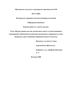 Міністерство сільського господарства і продовольства РФ ФГТУ ВПО Білгородська державна сільськогосподарська академія