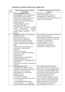 Типовая программа по морфологии