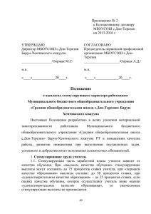 Приложение № 2 к Коллективному договору МБОУСОШ с.Дон
