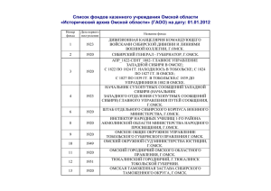 Список фондов - Исторический Архив Омской области