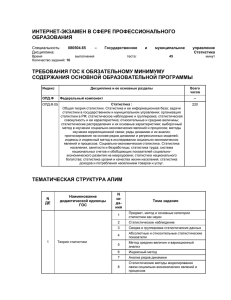 ИНТЕРНЕТ-ЭКЗАМЕН В СФЕРЕ ПРОФЕССИОНАЛЬНОГО ОБРАЗОВАНИЯ ТРЕБОВАНИЯ ГОС К ОБЯЗАТЕЛЬНОМУ МИНИМУМУ