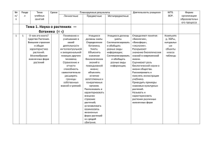 Тема 1. Наука о растениях — ботаника