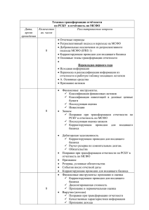 Техника трансформации отчётности по РСБУ  в отчётность по МСФО Отчетные периоды
