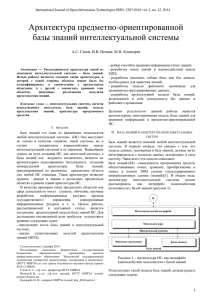 Архитектура предметно-ориентированной базы знаний