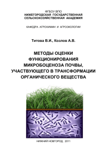 Титова В.И., Козлов А.В. Методы оценки функционирования