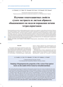 Изучение гепатозащитных свойств сухого экстракта из листьев