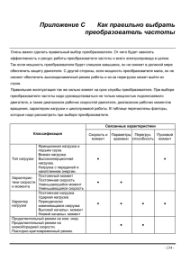 Приложение C Как правильно выбрать преобразователь частоты