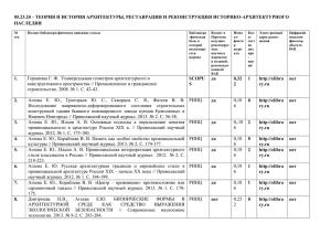 Теория и история архитектуры, реставрация и реконструкция