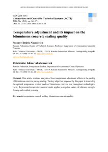 Temperature adjustment and its impact on the bituminous concrete