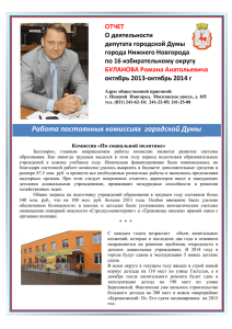 Отчет депутата городской Думы Буланова Р. А. за 2014 год