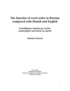 The function of word order in Russian compared with