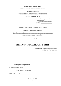 BITIRUV MALAKAVIY ISHI