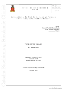 CATEDRA BIOCHIMIE SI BIOCHIMIE CLINICA