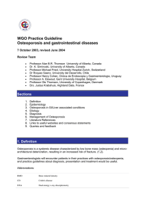 WGO Practice Guideline Osteoporosis and gastrointestinal diseases