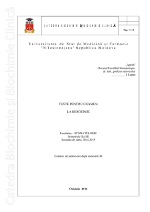 CATEDRA BIOCHIMIE  I BIOCHIMIE CLINIC