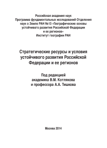 Стратегические ресурсы и условия устойчивого развития