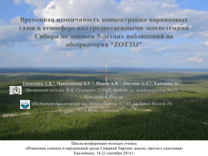 Временная изменчивость концентрации парниковых газов в