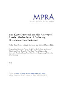 MPRA The Kyoto Protocol and the Activity of Russia: Mechanisms of Reducing