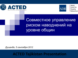 ACTED Tajikistan Presentation
