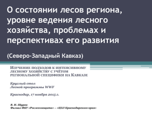 О состоянии лесов региона, уровне ведения лесного хозяйства