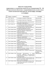 Стандарты, закрепленные за ТК-101