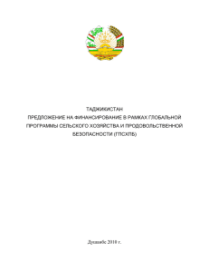 таджикистан предложение на финансирование в