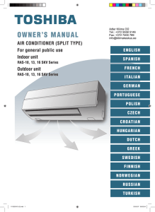 O W N E R ’ S   M... AIR CONDITIONER (SPLIT TYPE) For general public use Indoor unit