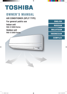 OWNER’S MANUAL AIR CONDITIONER (SPLIT TYPE) For general public use Indoor unit