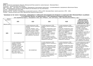 Транзакции - Белинвестбанк