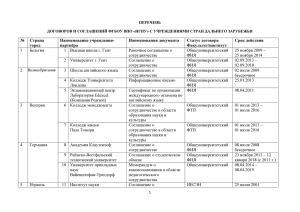 № Страна город Наименование учреждения- партнёра